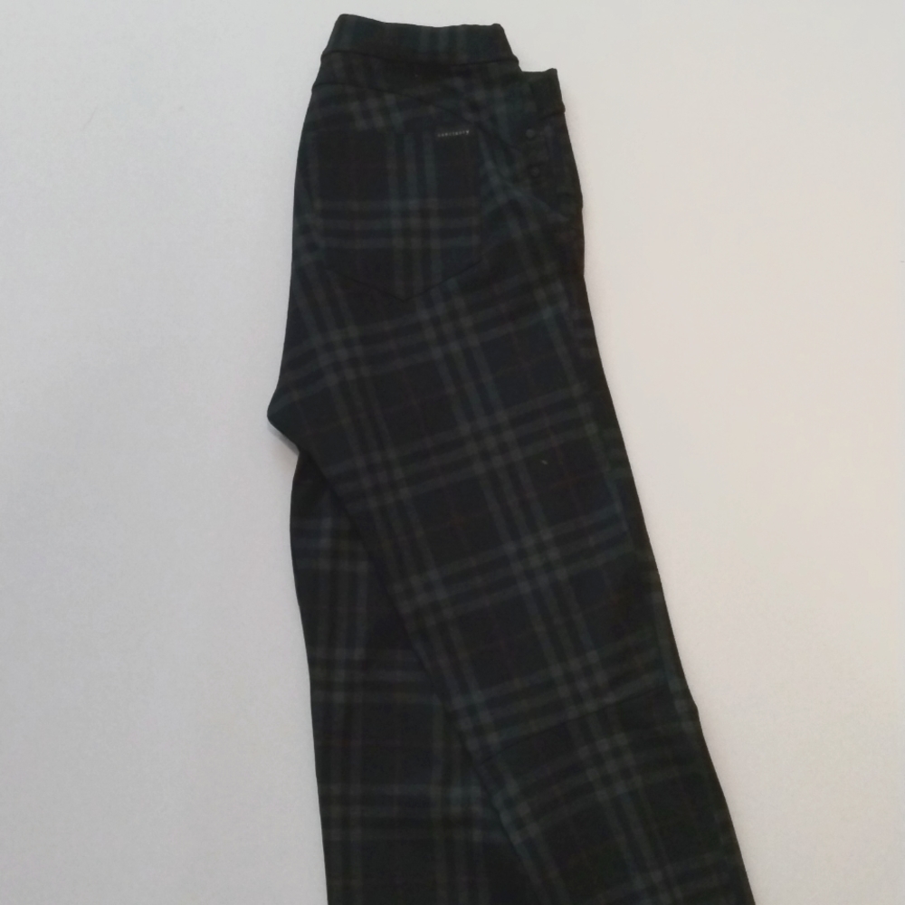 Women pants size medium plated gray and black straight leg ankle pants